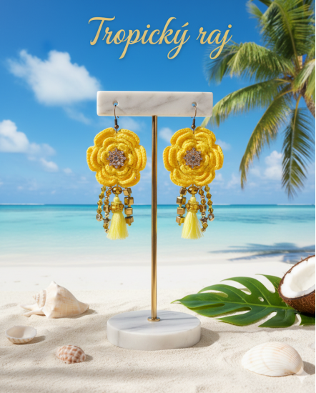 Dizajnové náušnice "Tropický raj"